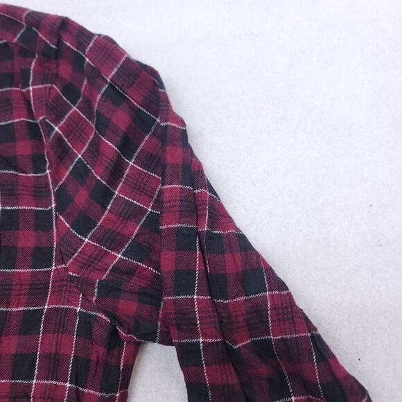 Truly Tartan Flannel Casual Button Up Shirt Mens Size Medium M Red Black - Picture 5 of 10